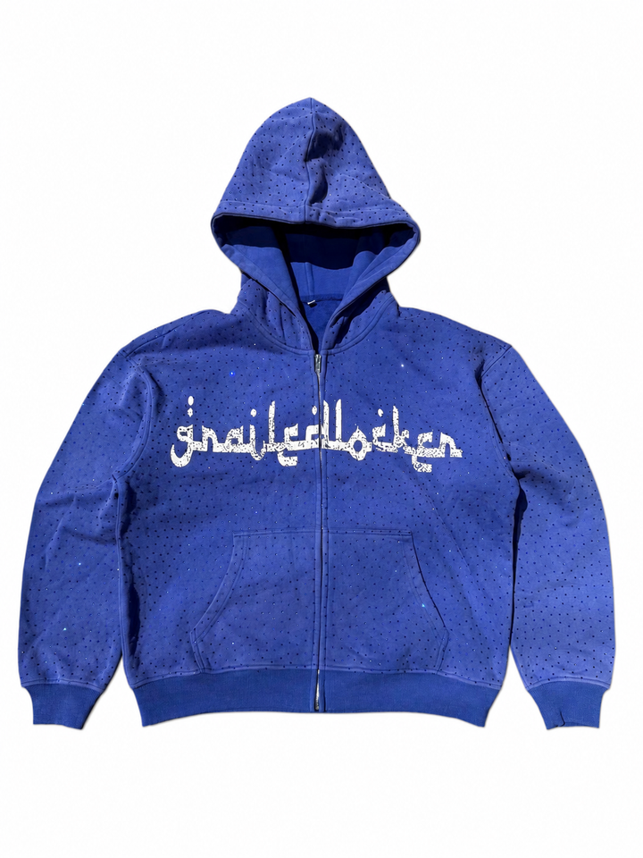 Blue Arabic Grailed Locker Zip Up Hoodie