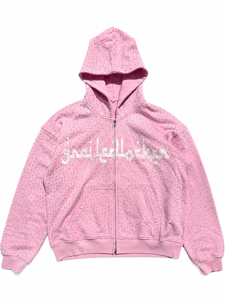 Pink Arabic Grailed Locker Zip Up Hoodie