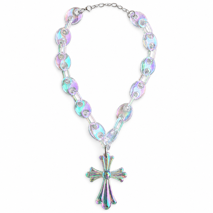 Opal Cross Link Necklace