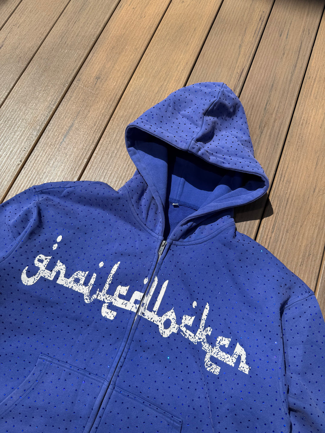 Blue Arabic Grailed Locker Zip Up Hoodie