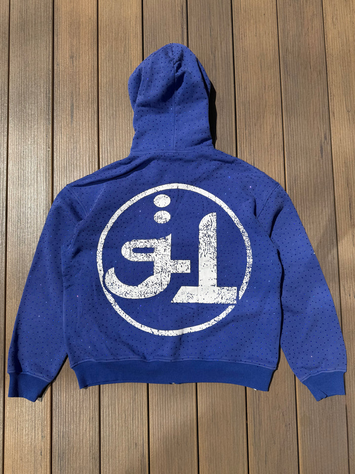 Blue Arabic Grailed Locker Zip Up Hoodie