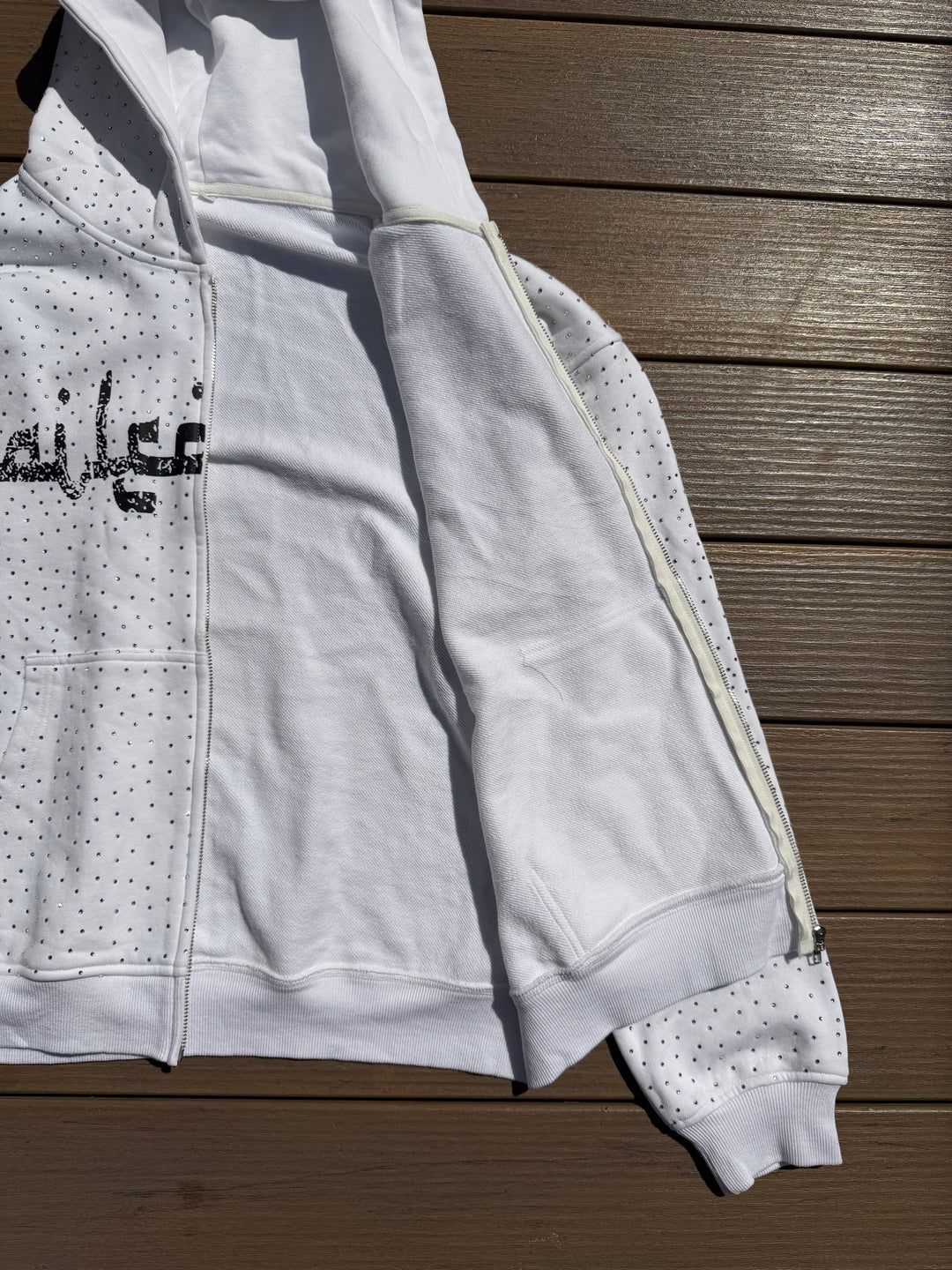 White Arabic Grailed Locker Zip Up Hoodie