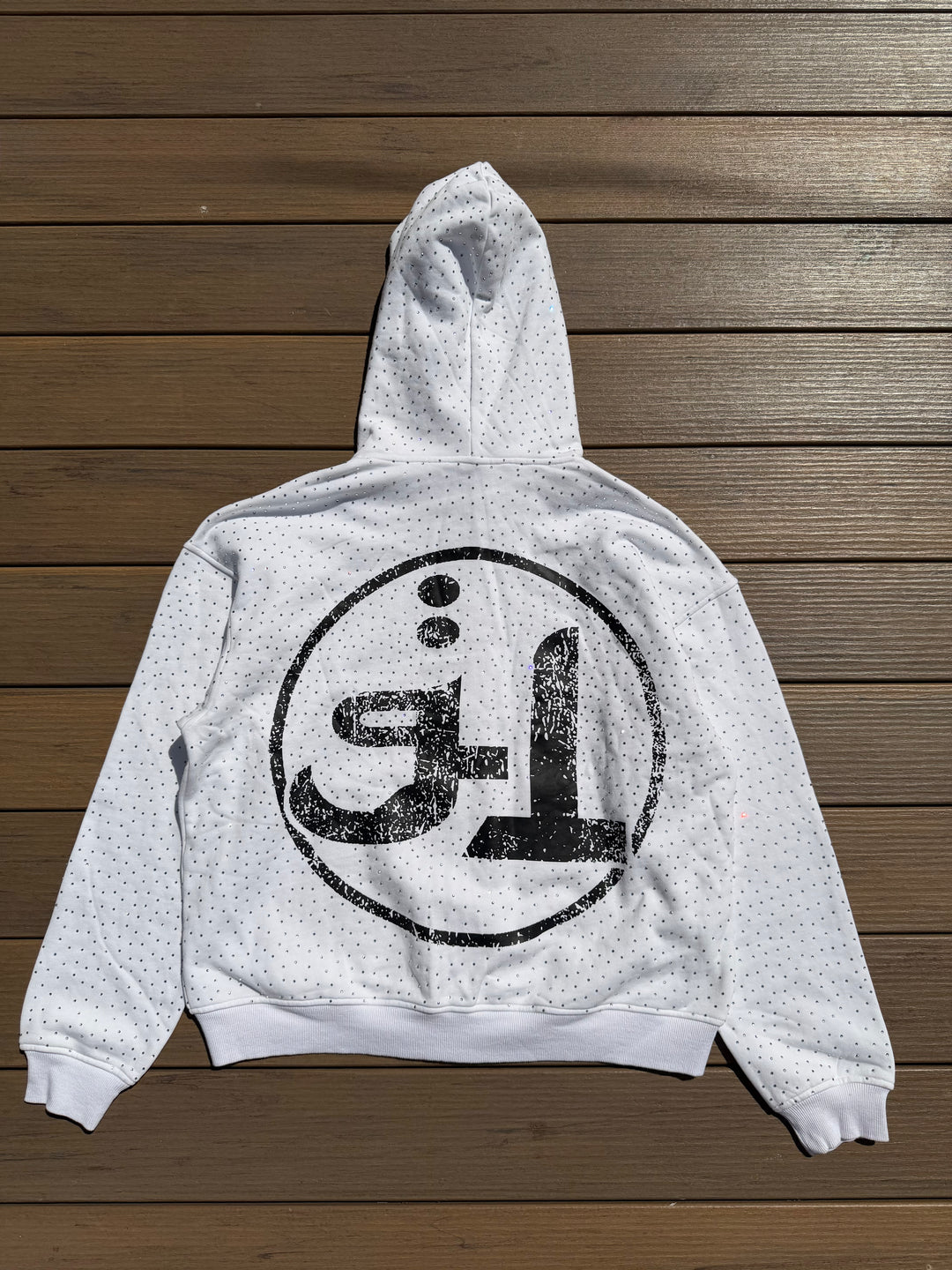White Arabic Grailed Locker Zip Up Hoodie