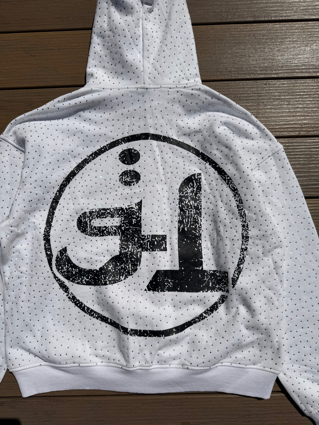White Arabic Grailed Locker Zip Up Hoodie