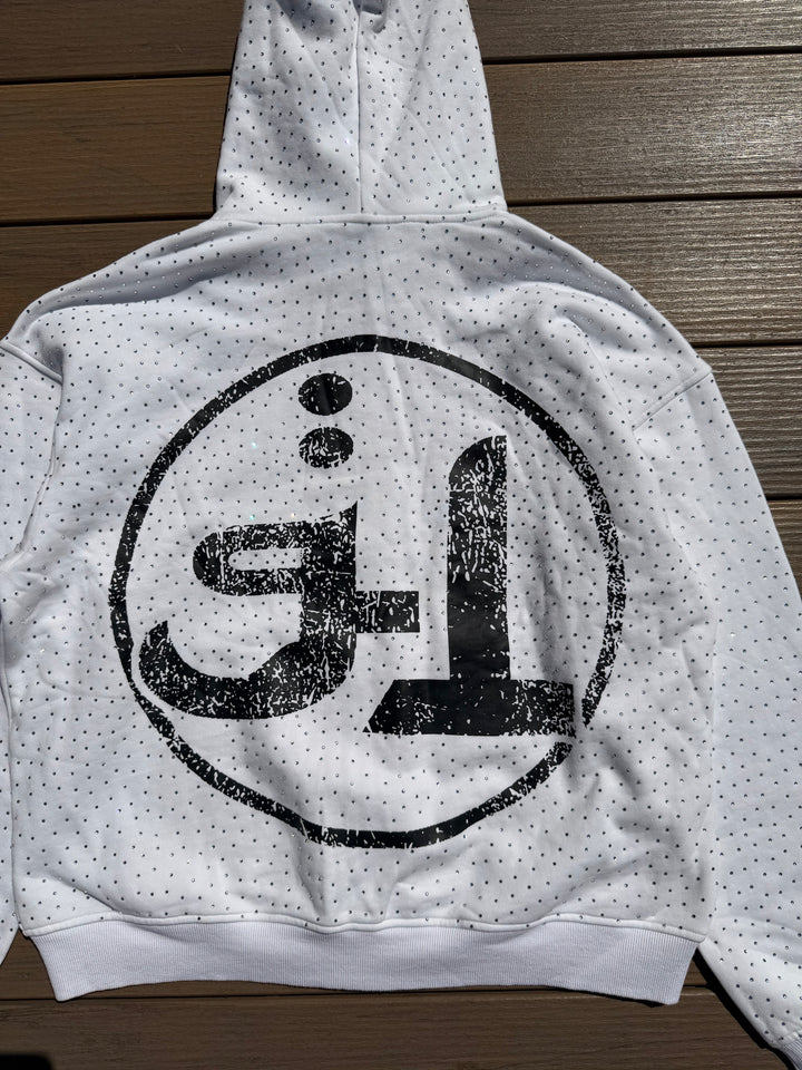 White Arabic Grailed Locker Zip Up Hoodie